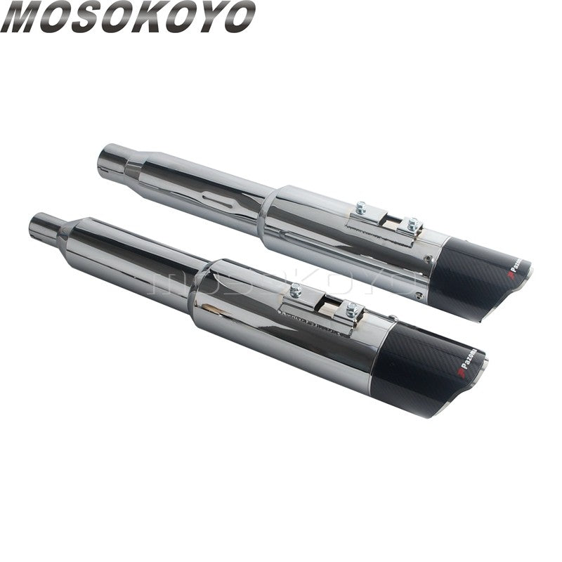 Exhaust System Slip-On Motorcycle Muffler Exhaust Pipe Carbon Fiber For Harley Touring Electra Road Street Glide Road King 17-up