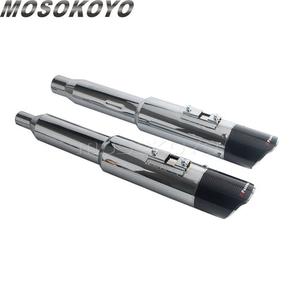 Exhaust System Slip-On Motorcycle Muffler Exhaust Pipe Carbon Fiber For Harley Touring Electra Road Street Glide Road King 17-up