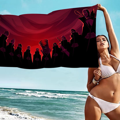 N-Naruto A-Akatsuki Anime Beach Swimming Towel Soft Absorbent Washcloth Children's Gifts for Kids Travel Camping Gym