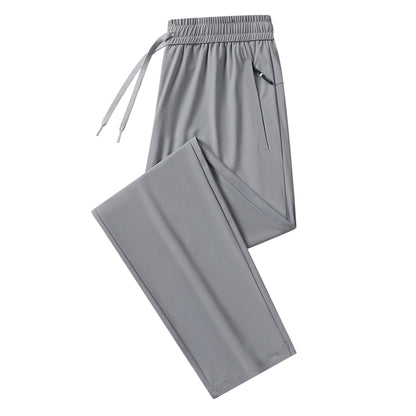 Summer Cool Pants Casual Male Trousers Ice Silk Men's Pants 2025 New Thin  Outdoor Elastic Breathable Straight Leg Sweatpants
