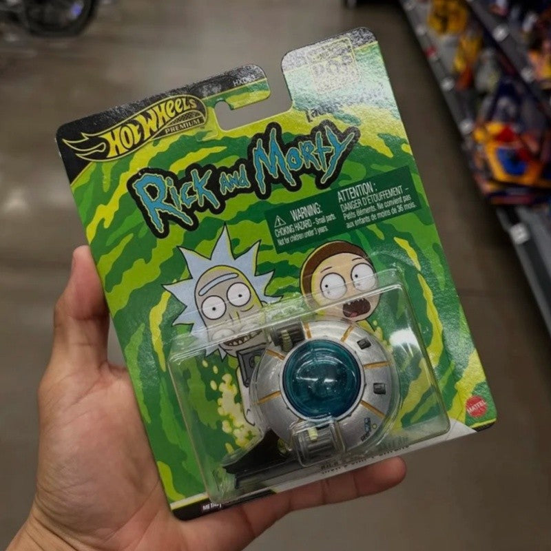 Hot Wheels Premium Réplica de Entretenimento Nave do Rick de Rick e Morty Brinquedo Colecionável de Metal Fundido Modelo Veículo Presentes