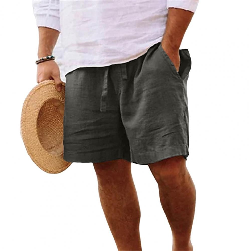 2024 New Men'S Cotton Linen Shorts Pants Male Summer Breathable Solid Color Linen Short Trousers Fitness Streetwear M-4xl