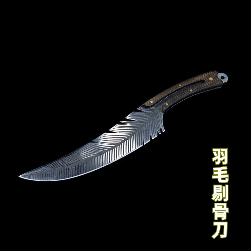 Faca de cozinha forjada em aço inoxidável, faca de chef, faca de cozinha Longquan Xiaketang, faca de corte de ossos de pena
