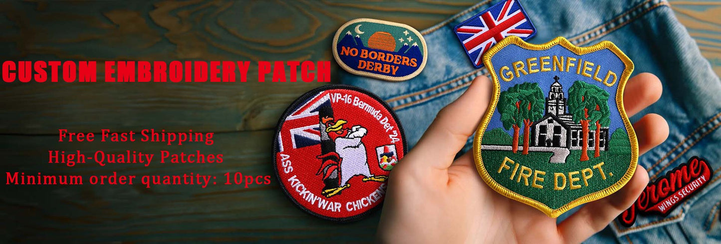 Custom Embroidery Patch Iron On Patches Logo Team Group Personalized DIY Fusible Patch Hook & Loop Patch For Clothing Moq 10pcs