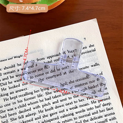 Cute Transparent Bingder Clips for School & Office Supplies Stationery Big Clear File Document Clamps
