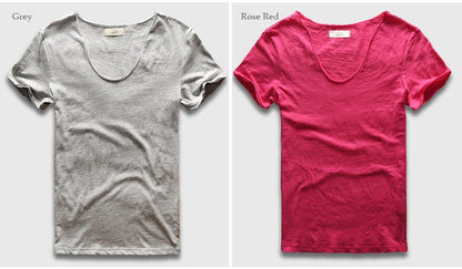 Zecmos Brand Men T-Shirt Plain Hip Hop Fashion Casual V Neck T Shirt Best Seller for Men Short Sleeve Man Top Tees