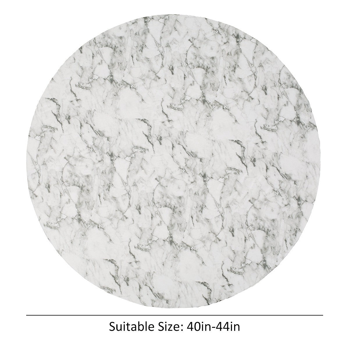 Waterproof Round Tablecloth Elastic Fixation Edged PVC Table Cover Flannel Backed Table Pad Oil-Proof for Dining Table Kitchen