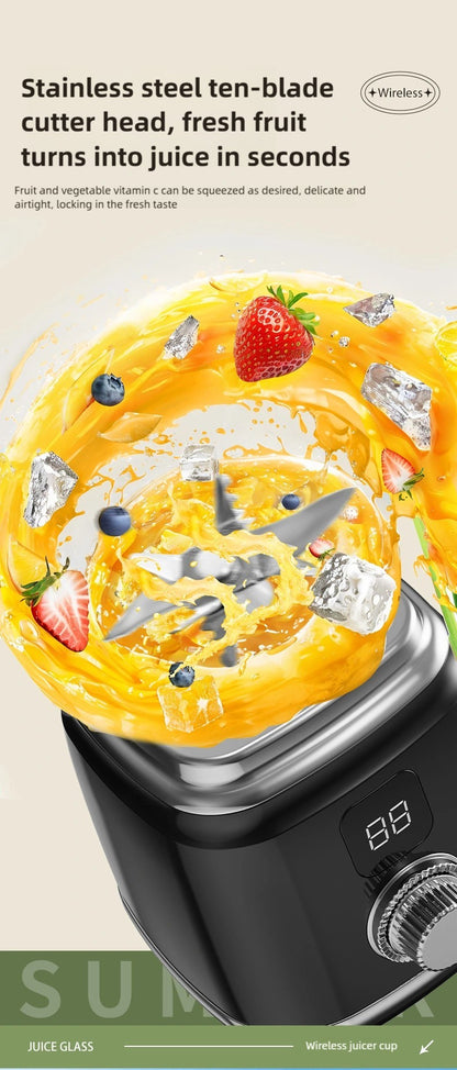Espremedor TINSOL Novo Lar 10 Lâminas 3000mAh Liquidificador Multifuncional com Botão Espremedor Triturador de Gelo Alta Taxa de Extração de Suco Ferramentas de Cozinha