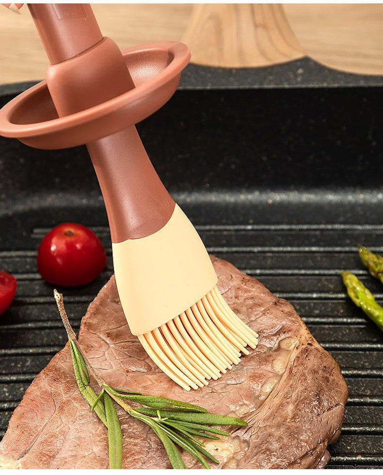 Silicone Oil Brush Temperature Resistant Oil Bottle Baking Pancake Barbecue Cooking Olive Oil BBQ Grilling Kitchen Gadget