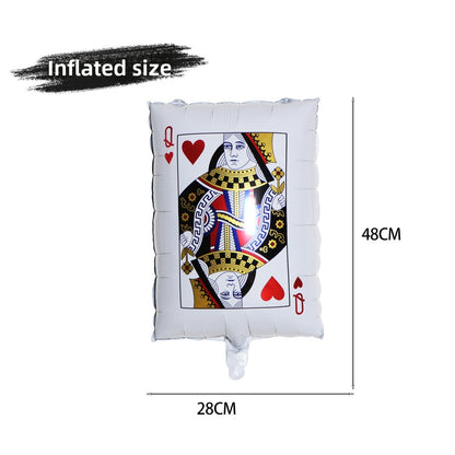 10Pcs Poker Cards Casino Balloon Aluminum Foil Balloons Wedding Christmas Party Shower Birthday Decoration Heart Club