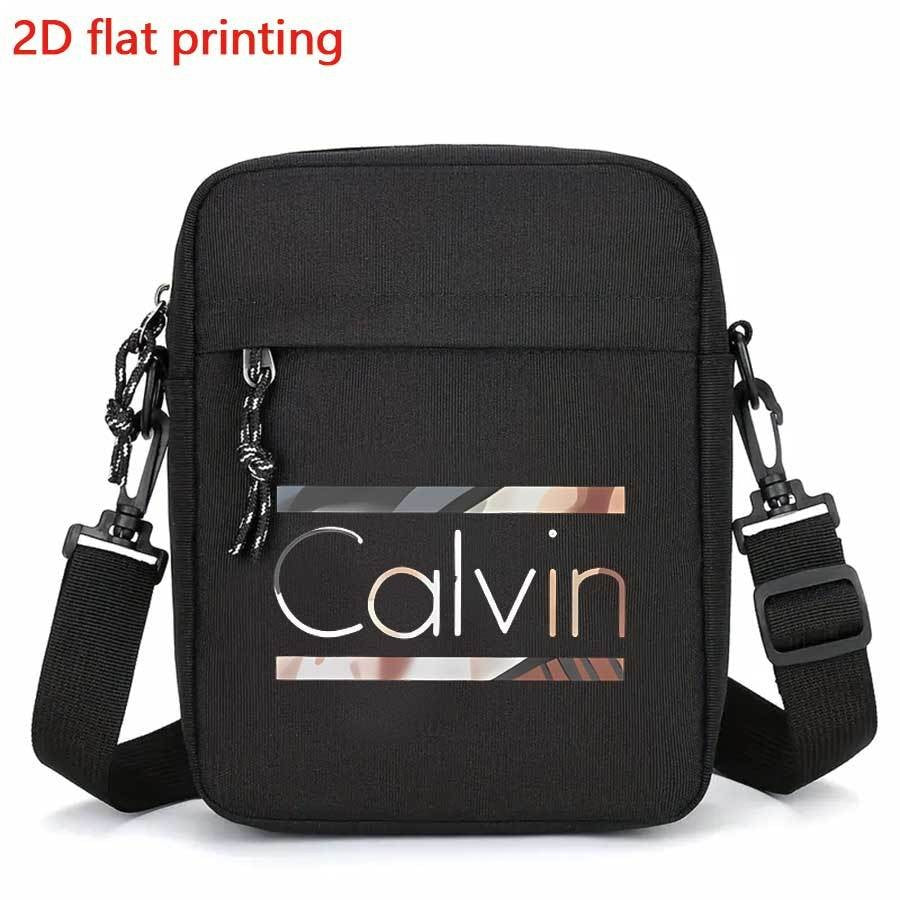 Calvin Men's Oxford Crossbody Bag, Stylish Black Travel Shoulder Bag with Adjustable Strap, Multi-Pocket Design