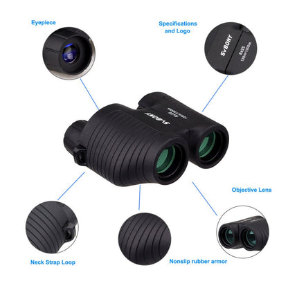 SVBONY 8x25 SV10 Binóculos Compactos Foco Fixo Mini Telescópio Portátil Prisma Porro Multirrevestido para Jogos Esportivos ao Ar Livre F9323