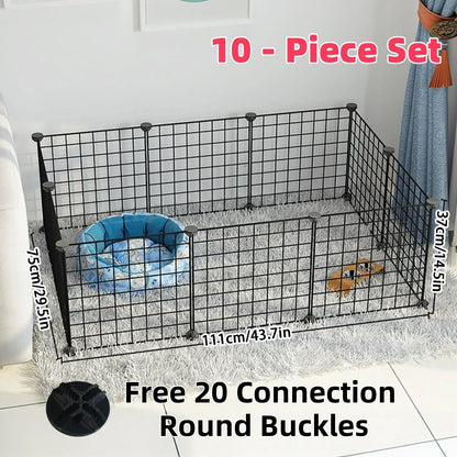 Painéis de Cerca para Pets DIY, Painéis Simples de Malha de Arame para Gaiolas de Coelhos, Gatos e Cães, Cercas Empilháveis e Montáveis, Gaiolas Multifuncionais