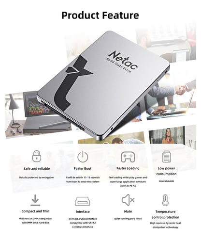 Netac SSD 1tb 2tb 4tb 2.5'' SATAIII SATA SSD 512gb 256gb HD SSD Disco Rígido HDD Unidades de Estado Sólido Internas para laptop PC