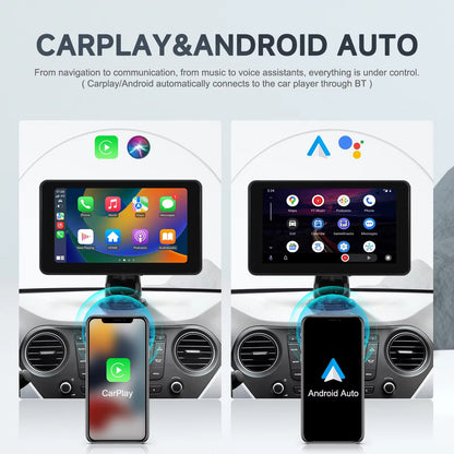 Podofo 7" Wireless CarPlay Player Android Auto IPS Multimedia Player FM Radio Bluetooth Intelligent System Autoradio 2din Stereo