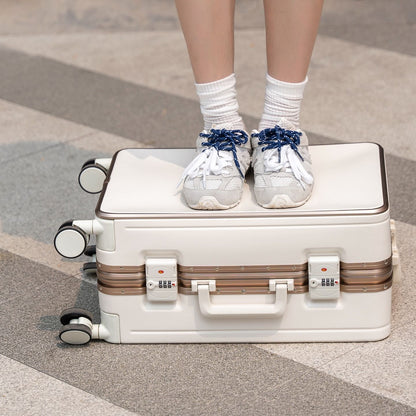 Nova Mala de Alta Qualidade 20" de Bordo para Viagem Trolley Bag Estrutura de Alumínio Atualizada com Trava Bagagem de Rodinhas Material ABS+PC