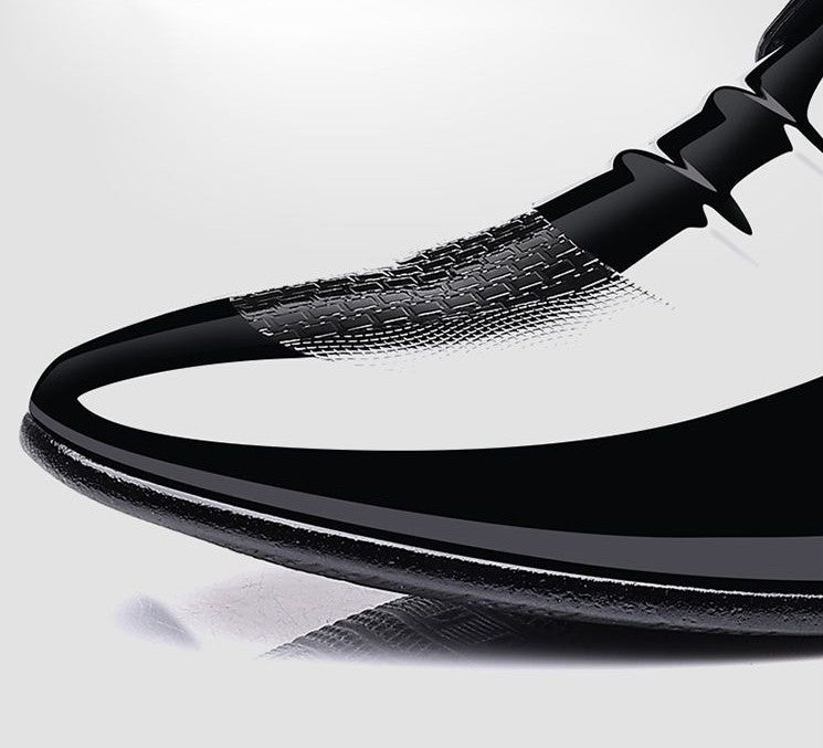 Sapatos Sociais Masculinos de Amarrar em Couro Envernizado Preto Bico Fino Estilo 2025 Preço Baixo Luxo Designer Escritório Terno 39 Masculino