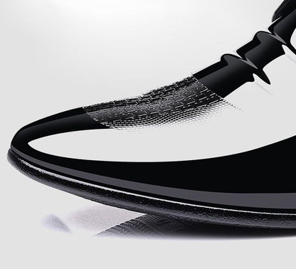 Sapatos Sociais Masculinos de Amarrar em Couro Envernizado Preto Bico Fino Estilo 2025 Preço Baixo Luxo Designer Escritório Terno 39 Masculino