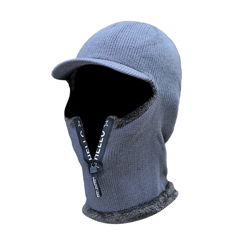New Men's Winter Warm Wool Hat - Thickened Knitted Cycling Hat - Windproof Sun Hat - Cold and Wind Resistant