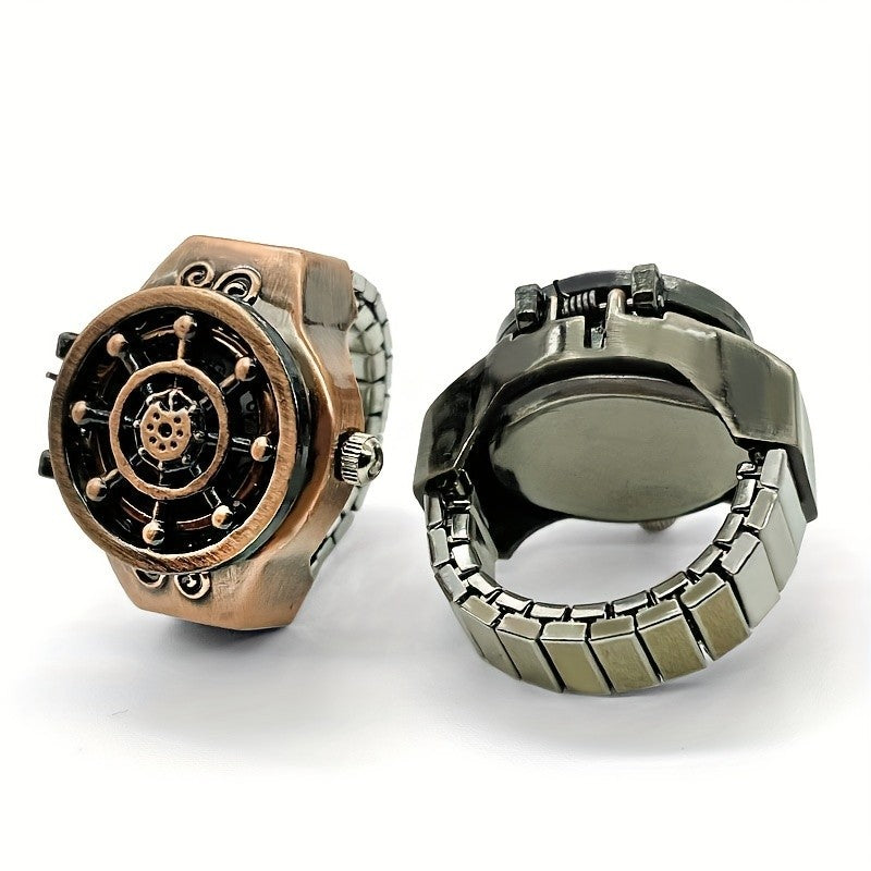 1PC Trendy Series Ring Watch Anime Same Student Small Circle Time Watchable Ring Watch