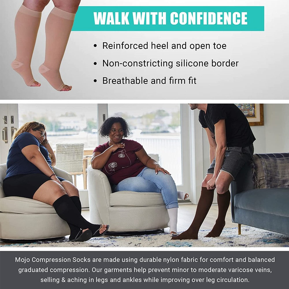 S-7XL Knee High Brace Medical Compress Stocks Firm Support 20-30 MmHg Varicose Veins Stovepipe Sock Unisex Therapeutic Leg Brace