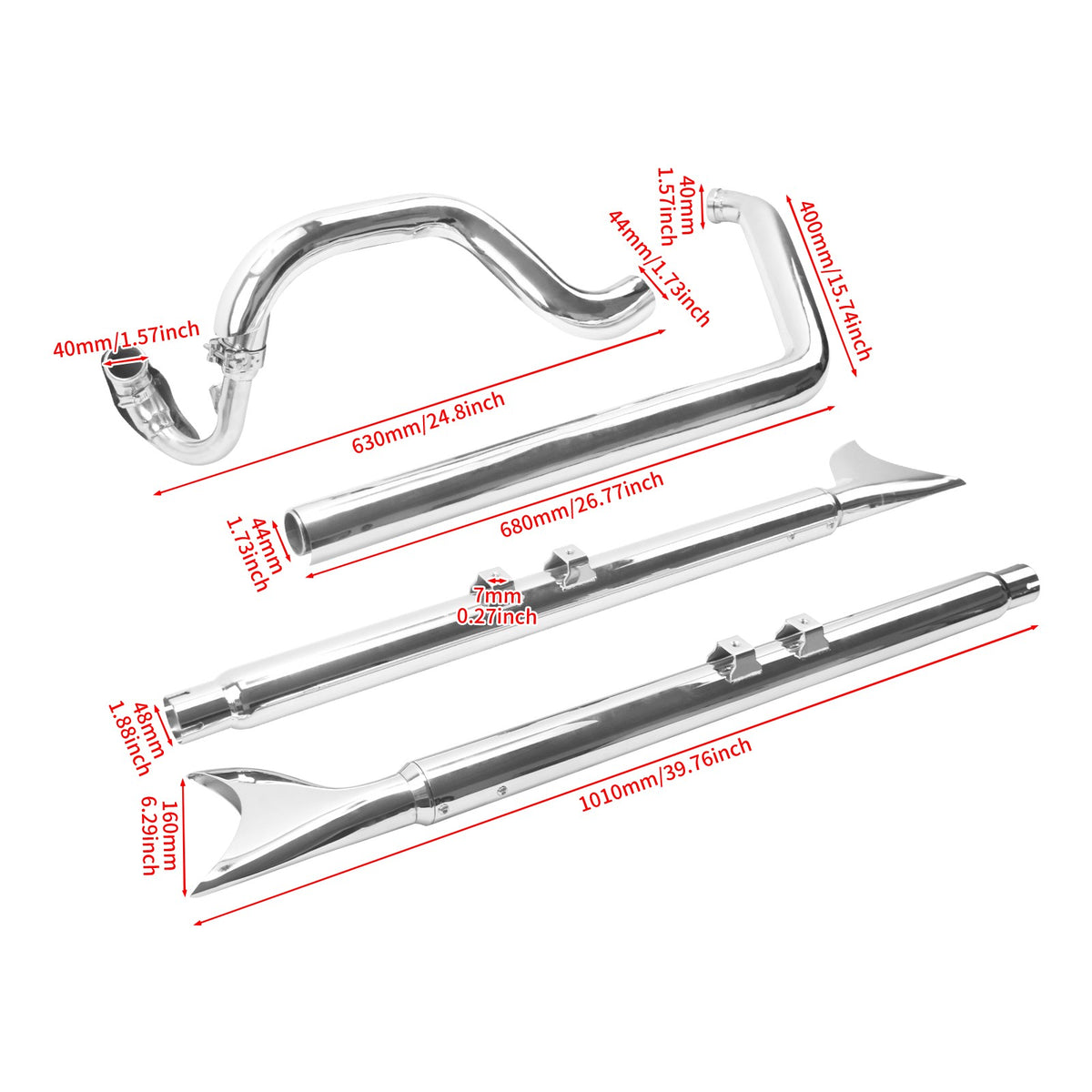Motorcycle Exhaust Pipe Dual Exhaust System Kit For Harley Softail Fatboy FLSTF Deluxe 2007-2017 Breakout FXSB 13-16 Accessories