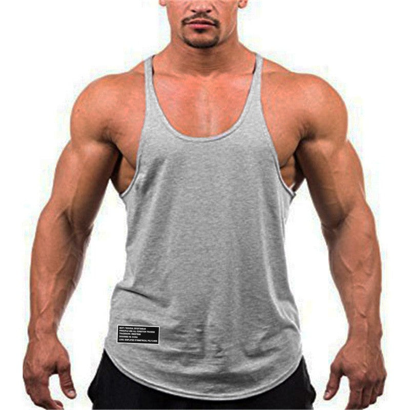 Gym Bodybuilding Fitness Vests Mens Running Sport Cotton Tank Tops Summer Breathable Sleeveless Y Back Suspender Belt Undershirt