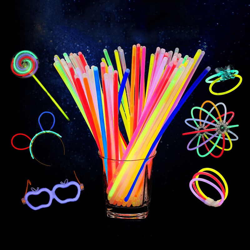 50/100Pcs Fluorescence Sticks Party Multicolor Glowing Stick Bright Colorful Light Bright Bendable Glow Bracelet Party Supplies