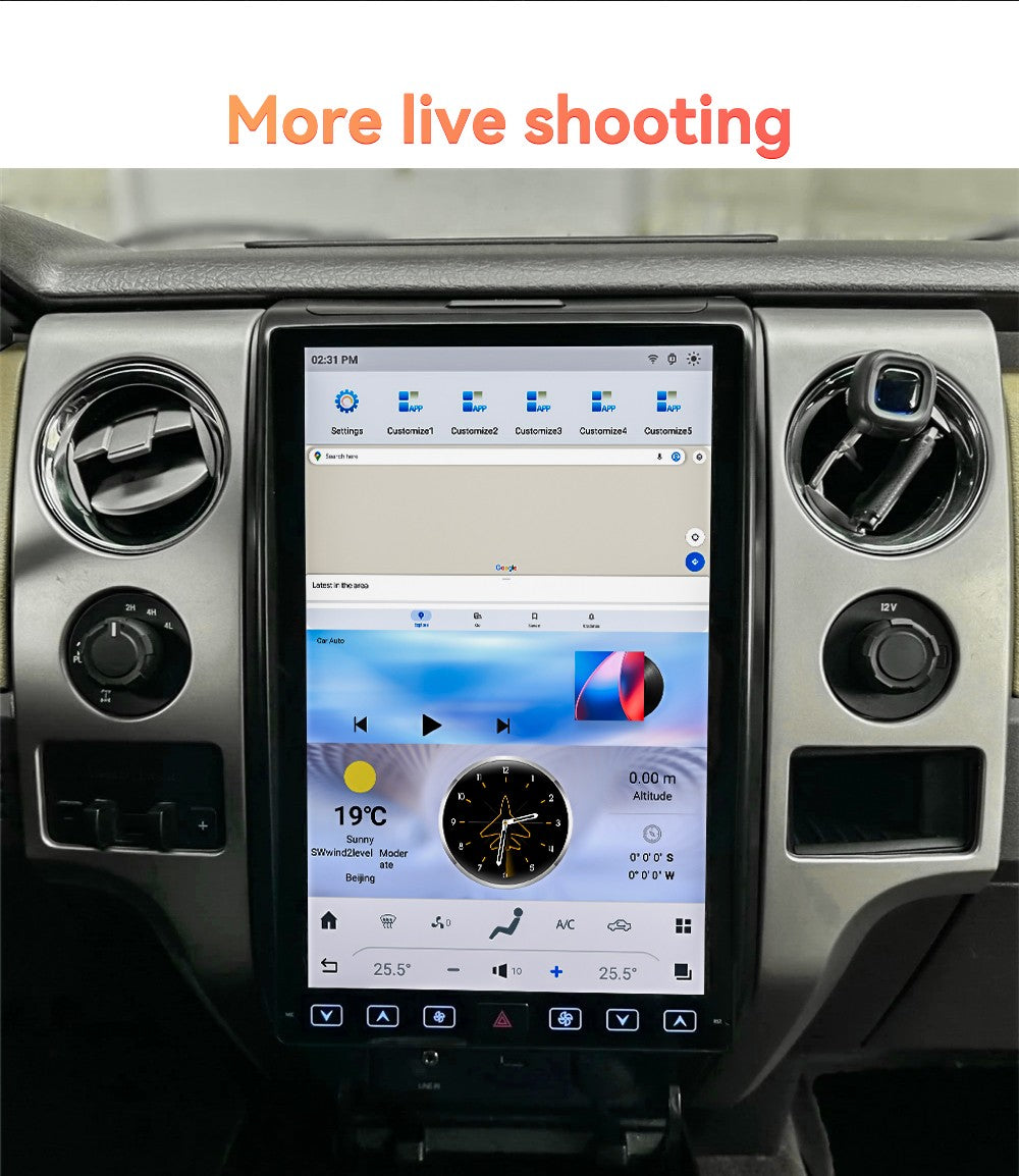 14,4 polegadas Android 13 128GB Para Ford F150 Raptor 2009-2014 Tesla Style Car GPS Navigation Multimedia Player Rádio Leitor de Fita Multimídia