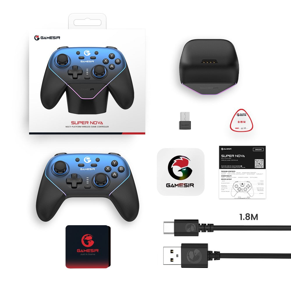 GameSir Super Nova Wireless Pro Controller with Charging Station, Hall Effect Joystick for Nintendo Switch / PC / Android / iOS