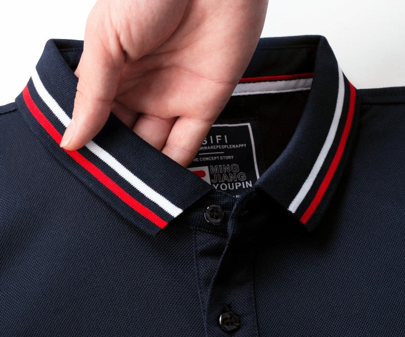 100% linen cotton polo shirt, T-shirt, breathable collar, short sleeved, custom printed logo, embroidered men's and women's work