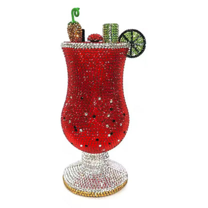 XIYUAN Martini Purse Women Crystal Evening Bags Luxury Designer Diamonds Cup Clutches Wedding Bridal Handbag Lady Rhinestone Bag