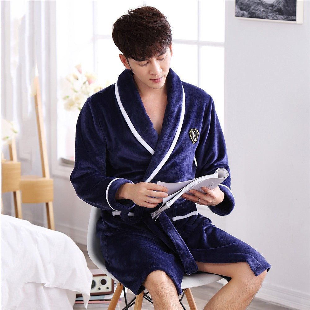Large Size 3XL Flannel Robe Kimono Bathrobe Gown Winter Coral Fleece Sleepwear Nightwear Loose Thickened Home Wear Loungewear