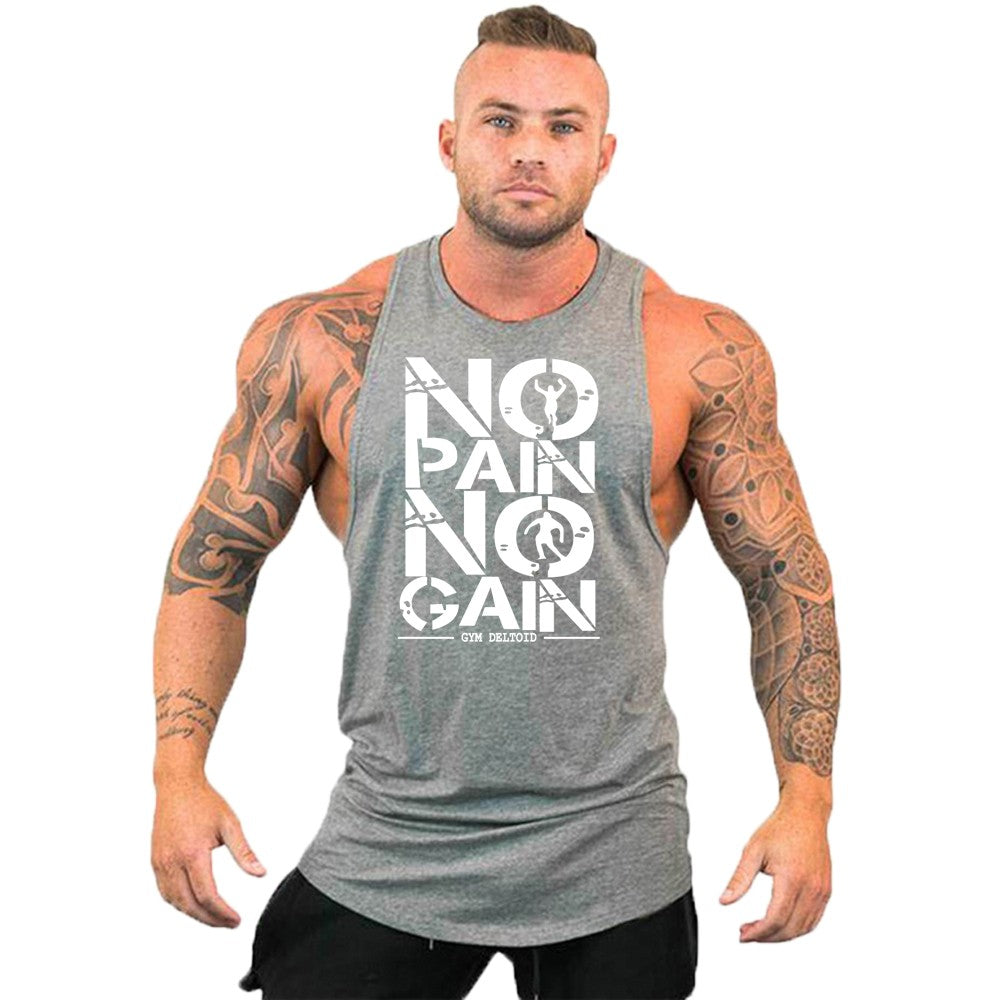 New fashion pure cotton sleeveless shirt vest men's fitness shirt men's undershi