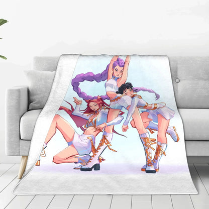 k-pop D-Demon Hunters Huntrix Saja Boys Blanket  Super Warm Comfortable Plush Throw Blanket Child Home Decor Flannel  Bed Cover