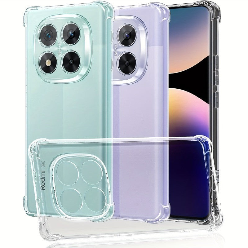 TPU Transparent Case For Redmi Note 15 14 13 Pro Plus Protective Cover Four Corners Shockproof Bumper Coque Fundas