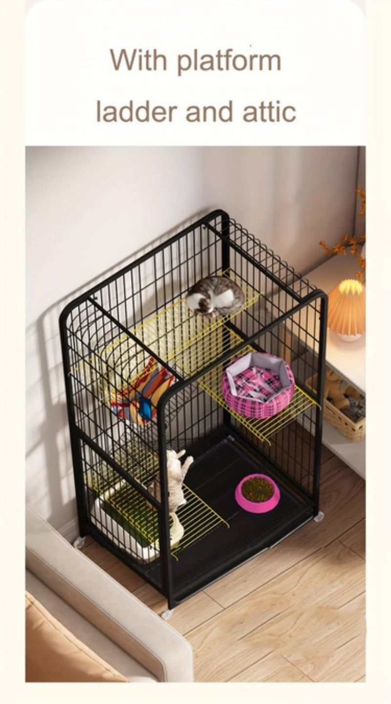Gaiola para Cães com Tubo Quadrado Preto, Extra Grande, Espaço Livre, Casa para Gatos de Estimação, Casas Internas para Gatos de Pequeno e Médio Porte