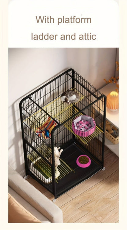 Gaiola para Cães com Tubo Quadrado Preto, Extra Grande, Espaço Livre, Casa para Gatos de Estimação, Casas Internas para Gatos de Pequeno e Médio Porte