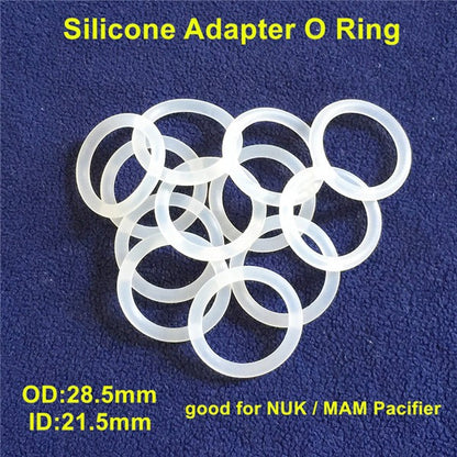 Chenkai 50pcs Transparent Silicone Mam Ring DIY Baby Pacifier Dummy NUK Clear Adapter O Rings Holder Chain Toy Accessories