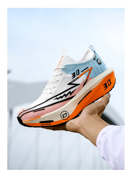 Tênis Masculino de Malha para Conforto 2025, Tênis de Corrida Masculino com Placa de Carbono 3.0, Amortecimento, Esportes, Treino, Corrida, Calçado Especializado para Corrida