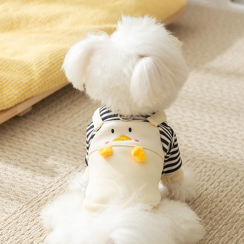 Roupas de inverno para cachorro, Moletom com capuz fofo de desenho animado, quente, para Chihuahua, Bulldog Francês, Roupa para filhotes, Casaco, Fantasia para cães de estimação