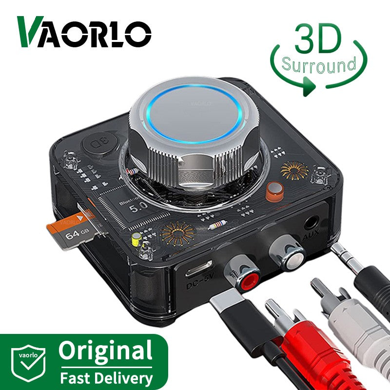 Receptor de Áudio Bluetooth 5.0 Adaptador Sem Fio de Música Estéreo 3D Cartão TF RCA 3.5mm Jack P2 para Carro Alto-Falante Amplificador Fone de Ouvido