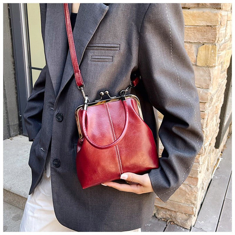 Vintage Style Women Handbag Brown Versatile Designer Shoulder Bag PU Leather Ladys Shell Purses Crossbody Bags