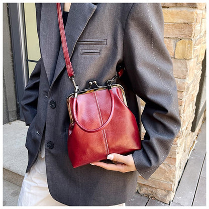 Vintage Style Women Handbag Brown Versatile Designer Shoulder Bag PU Leather Ladys Shell Purses Crossbody Bags