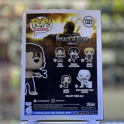 Attack On Titan Action Funko Pop Official Genuine Action Doll Model Eren Jaeger #1321 Vinyl Sculpture Dolls Q Version Gift Toy