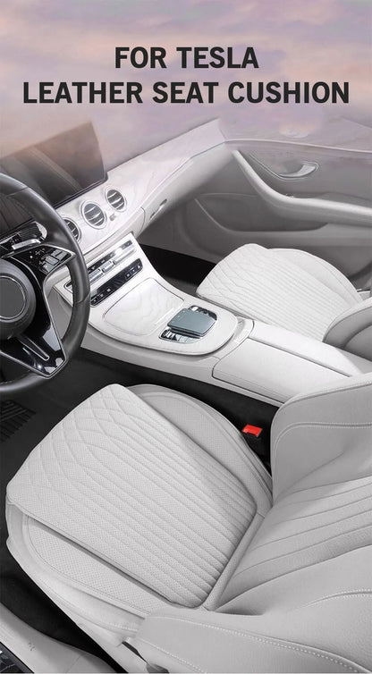 For Tesla Car Cushion Nappa Leather Breathable Non-slip Car Seat High Rebound Pad Seat Cushion Four seasons Universal Auto Seat