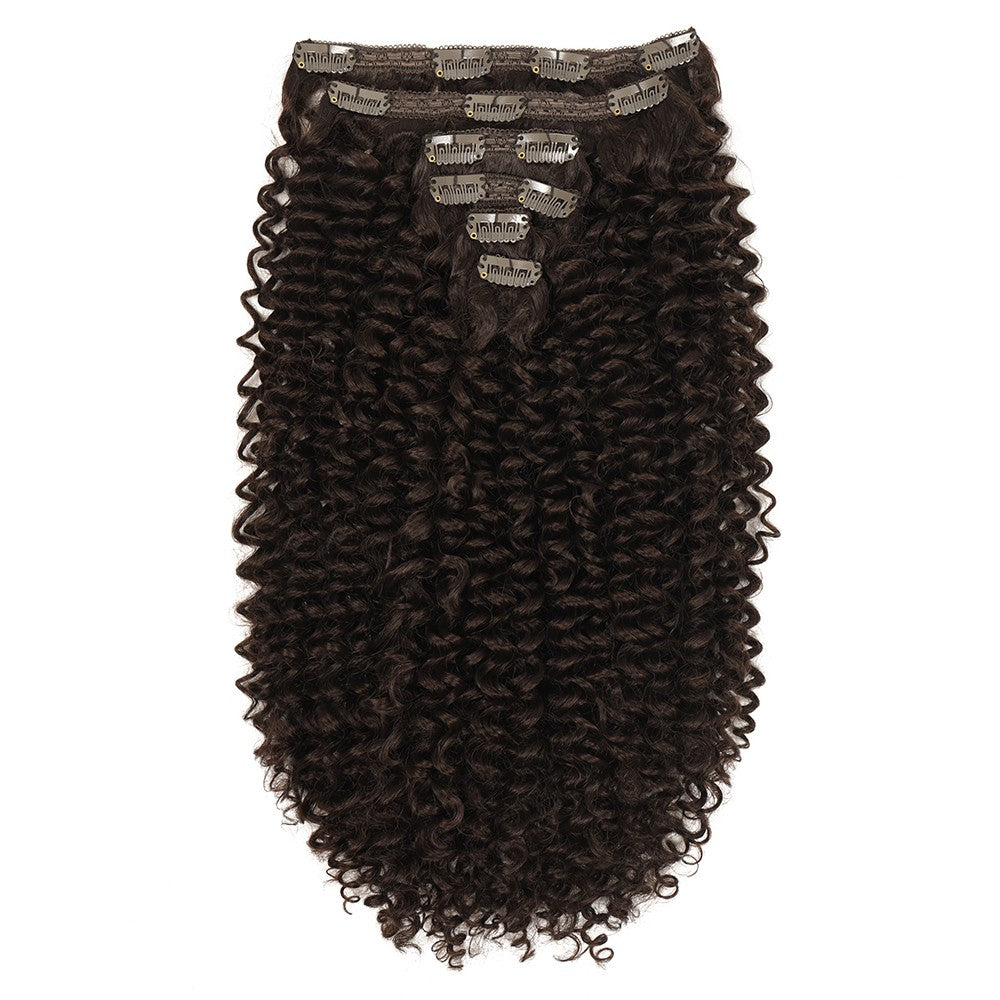 Extensões de cabelo encaracoladas tipo kinky sintéticas com presilhas, apliques de cabelo natural, extensões com presilhas, 6 peças, cabeça inteira, presilhas de 66 cm/140 g