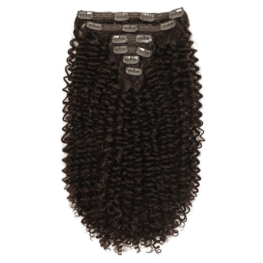 Synthetic Kinky Curly Clip In Hair Extensions Natural Hairpieces Hair Extensions Clip in 6 Pcs Full Head Clip ins 26”/140g