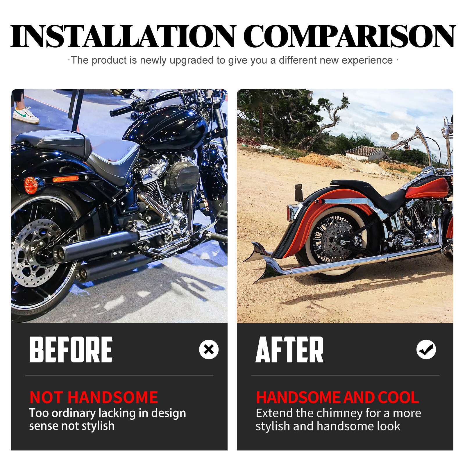 Motorcycle Exhaust Pipe Dual Exhaust System Kit For Harley Softail Fatboy FLSTF Deluxe 2007-2017 Breakout FXSB 13-16 Accessories