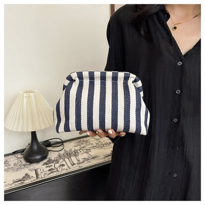 Woven Crochet Purses for Women Beach Clutch Handbags Dumpling Hobo Casual Colorblock Bag Ladies Ruched Cloud Purse